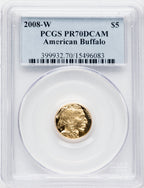 2008-W $5 Tenth-Ounce Gold Buffalo Fine Gold PCGS PR70
