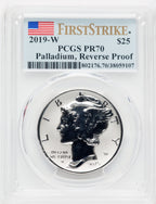 2019-W $25 Palladium Reverse Proof First Strike PR PCGS PR70