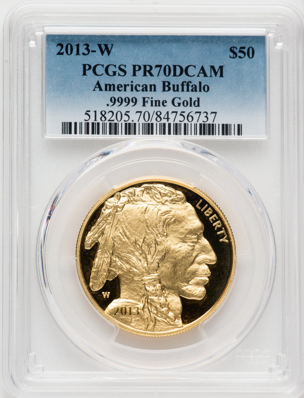2013-W $50 One-Ounce Gold Buffalo PCGS PR70