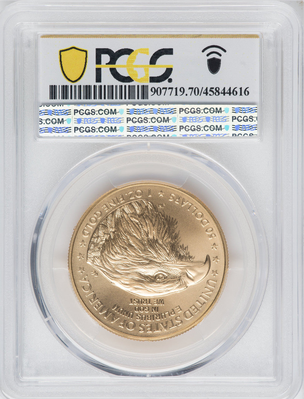 2021 $50 One-Ounce Gold Eagle Type 2 At Dusk & Dawn 35th Anniversary 277th PCGS MS70