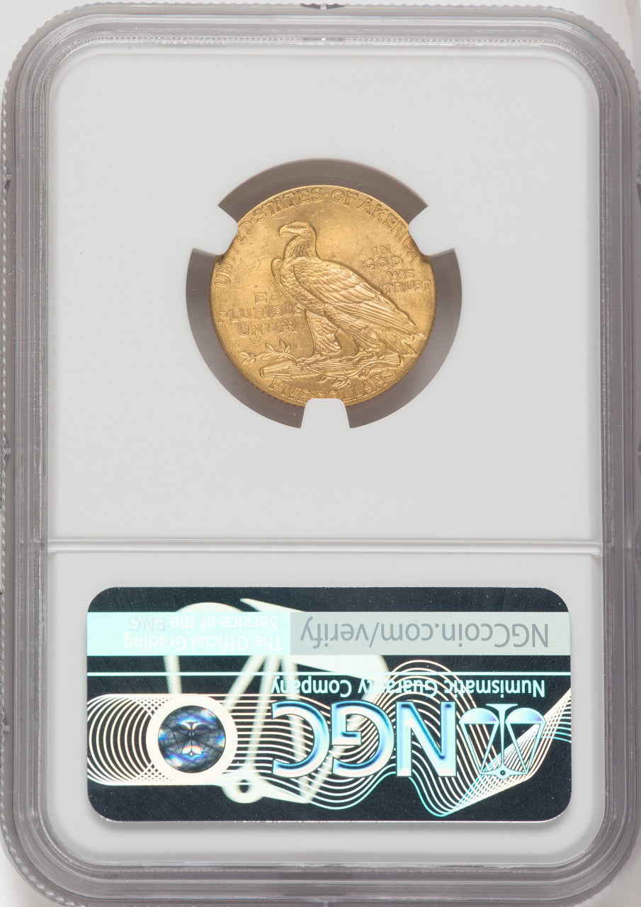 1913 $5 Indian Half Eagle NGC MS65