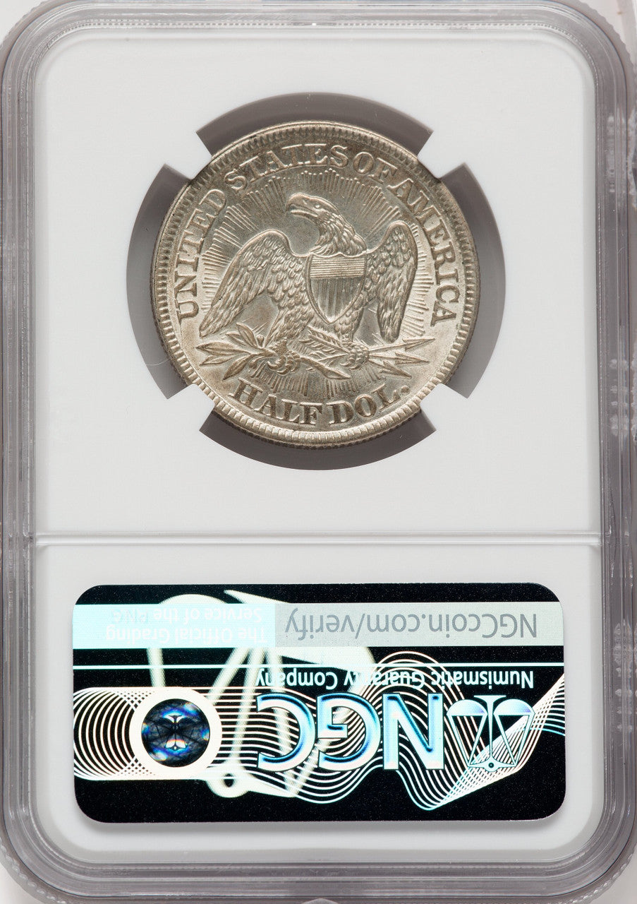 1853 50C Arrow and Rays Seated Half Dollar NGC MS64