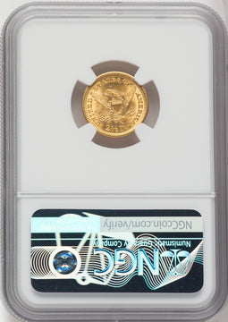1905 $2.50 Green Label Liberty Quarter Eagle NGC MS66