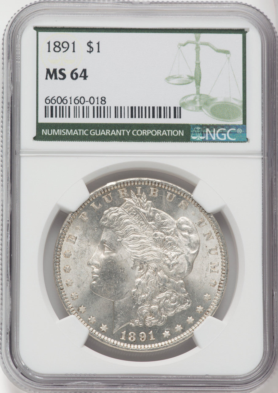 1891 $1 Morgan Dollar NGC MS64