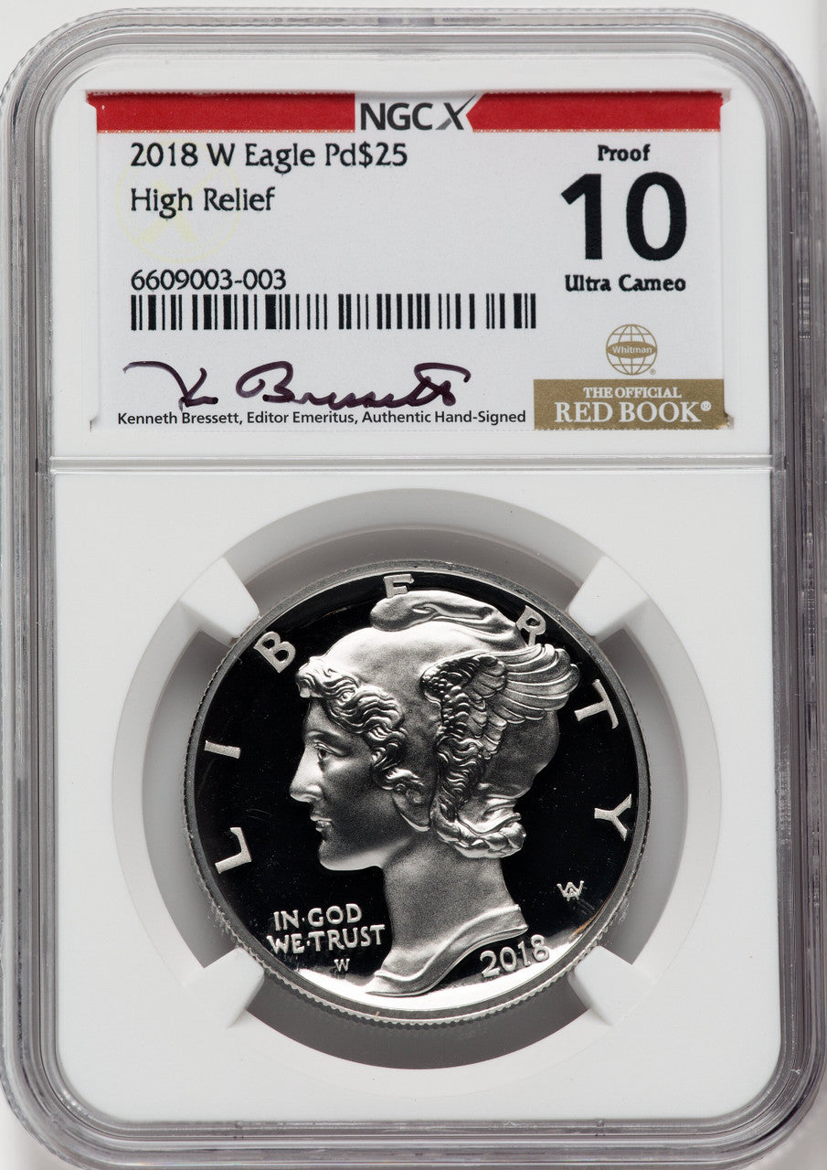 2018-W $25 Palladium Kenneth Bressett Red Book NGCX PF10
