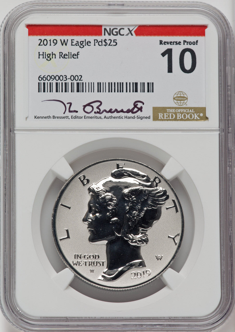 2019-W $25 Palladium Reverse Proof Kenneth Bressett Red Book NGCX PF10