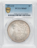 1891-CC $1 Morgan Dollar PCGS MS65