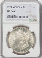 1921 Morgan Silver Dollar NGC MS66+