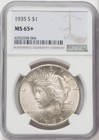 1935-S $1 Peace Dollar NGC MS65+