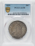 1825 50C Bust Half Dollar PCGS AU58