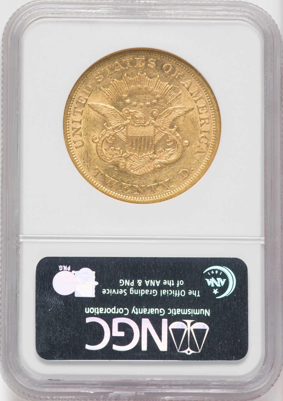 1857 $20 Liberty Double Eagle NGC AU58