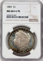 1883 $1 PL NGC Plus Morgan Dollar NGC MS66+