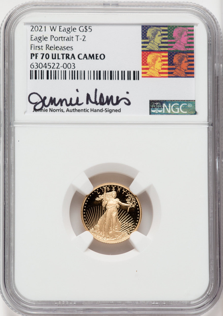 2021-W Tenth Ounce T-2 First Releases PF70 Ultra Cameo NGC Jennie Norris