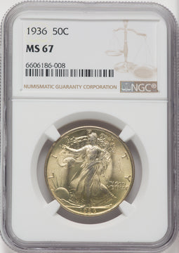 1936 50C Walking Liberty Half Dollar NGC MS67