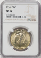 1936 50C Walking Liberty Half Dollar NGC MS67