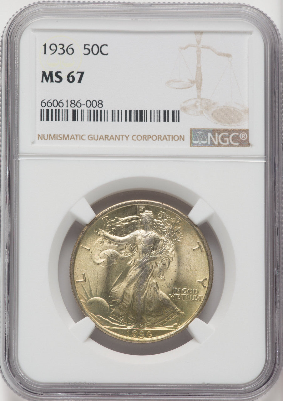 1936 50C Walking Liberty Half Dollar NGC MS67