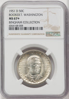 1951-D 50C Booker T. Washington NGC Plus Commemorative Silver NGC MS67+