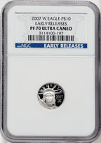 2007-W $10 Tenth-Ounce Platinum Eagle First Strike DC NGC PF70