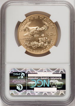 2011-W $50 One-Ounce Gold Eagle 25th Anniversary NGC MS70