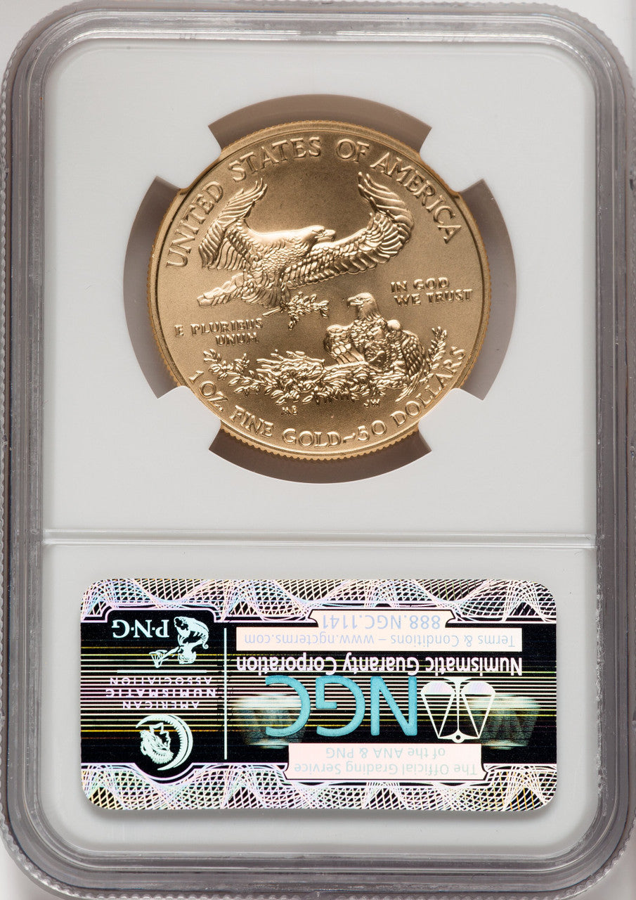 2011-W $50 One-Ounce Gold Eagle 25th Anniversary NGC MS70