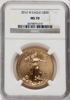 2012-W $50 One Ounce Gold Eagle NGC MS70