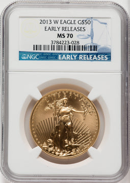 2013-W $50 One-Ounce Gold Eagle First Strike NGC MS70