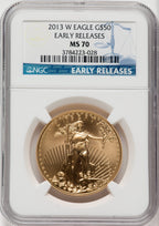 2013-W $50 One-Ounce Gold Eagle First Strike NGC MS70