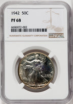 1942 50C Proof Walking Liberty Half Dollar NGC PR68
