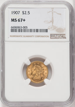 1907 $2.50 NGC Plus Liberty Quarter Eagle NGC MS67+