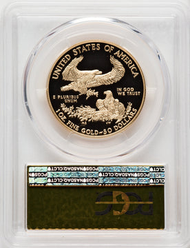2016-W $50 One-Ounce Gold Eagle 30th Anniversary First Strike Gold Foil 1 of 100 Gold Foil PCGS PR70