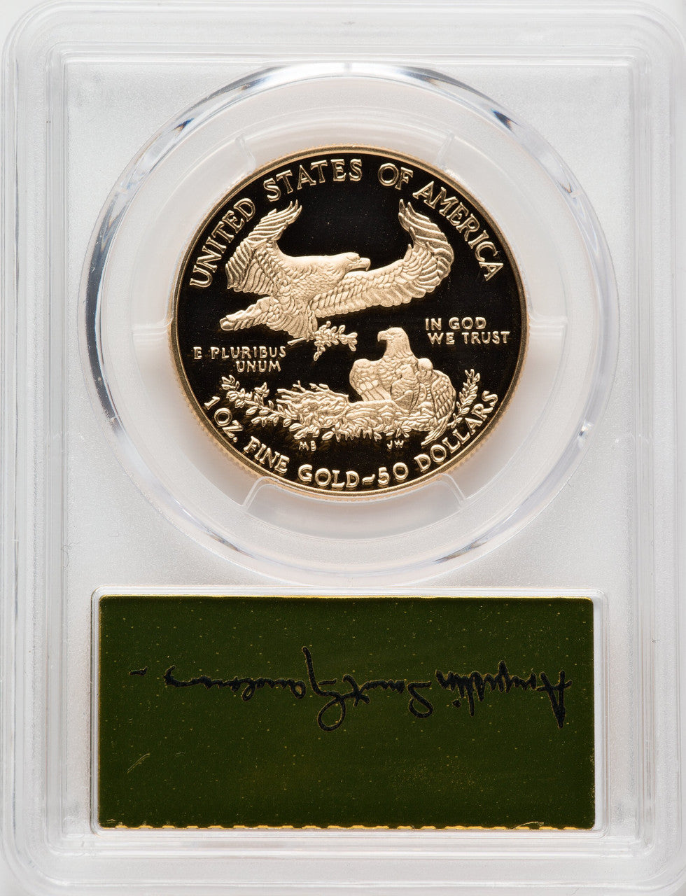2018-W $50 One Ounce Gold Eagle First Strike Gold Foil PCGS PR70