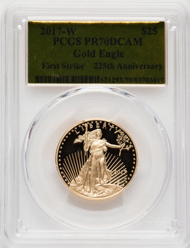 2017-W $25 Half-Ounce Gold Eagle First Strike Gold Foil PCGS PR70