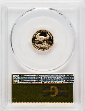 2016-W $5 Tenth-Ounce Gold Eagle 30th Anniversary FS Gold Foil 1 of 100 Gold Foil PCGS PR70
