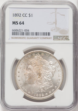1892-CC $1 Morgan Dollar NGC MS64