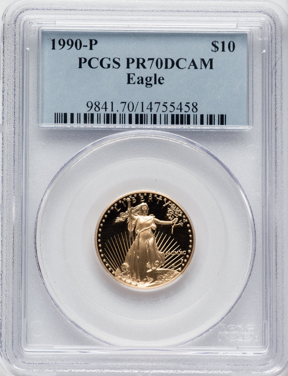 1990-P $10 Quarter-Ounce Gold Eagle PCGS PR70