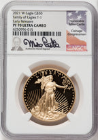 2021-W $50 One Ounce Gold Eagle Type One First Strike Mike Castle NGC PF70