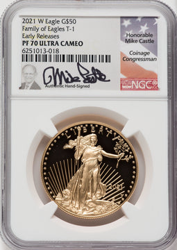 2021-W $50 One Ounce Gold Eagle Type One First Strike NGC PF70