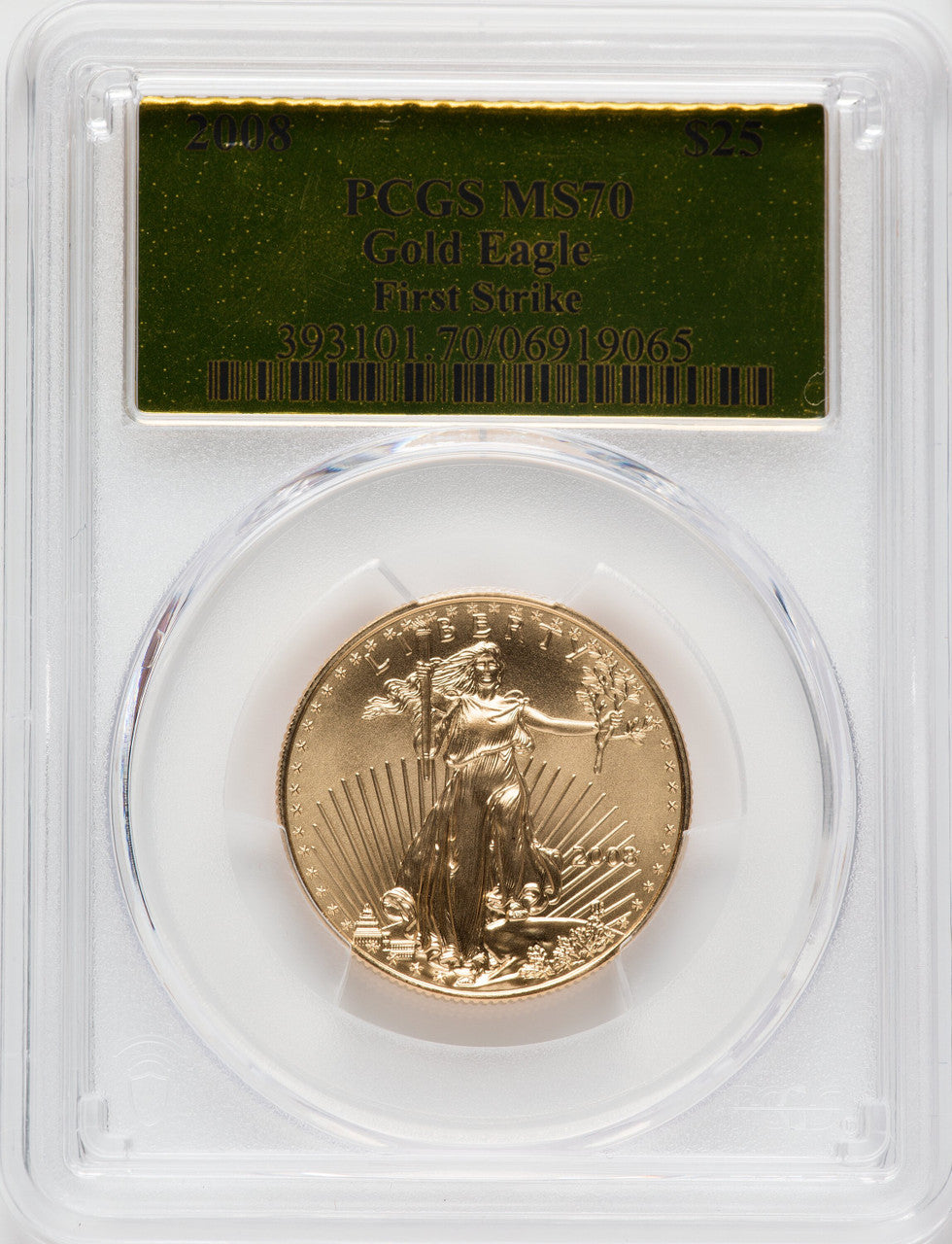 2008 $25 Half-Ounce Gold Eagle First Strike PCGS MS70