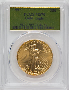 1992 $50 One-Ounce Gold Eagle PCGS MS70