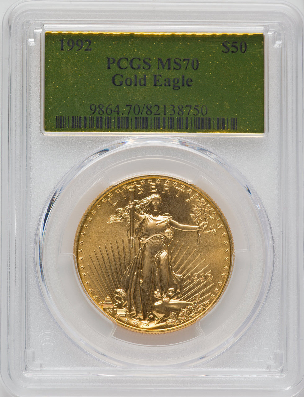 1992 $50 One-Ounce Gold Eagle PCGS MS70