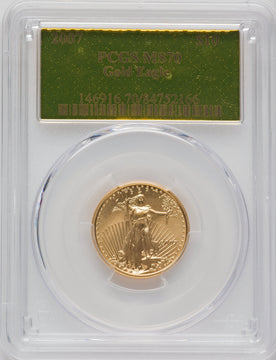 2007 $10 Quarter-Ounce Gold Eagle PCGS MS70