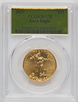 2010 $25 Half-Ounce Gold Eagle PCGS MS70