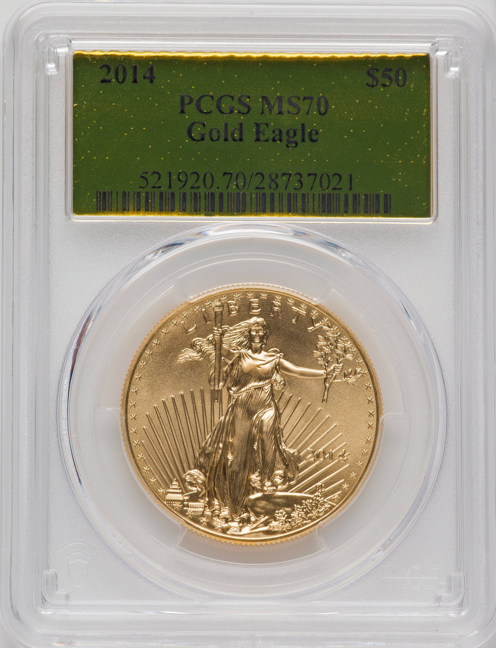 2014 $50 One-Ounce Gold Eagle PCGS MS70