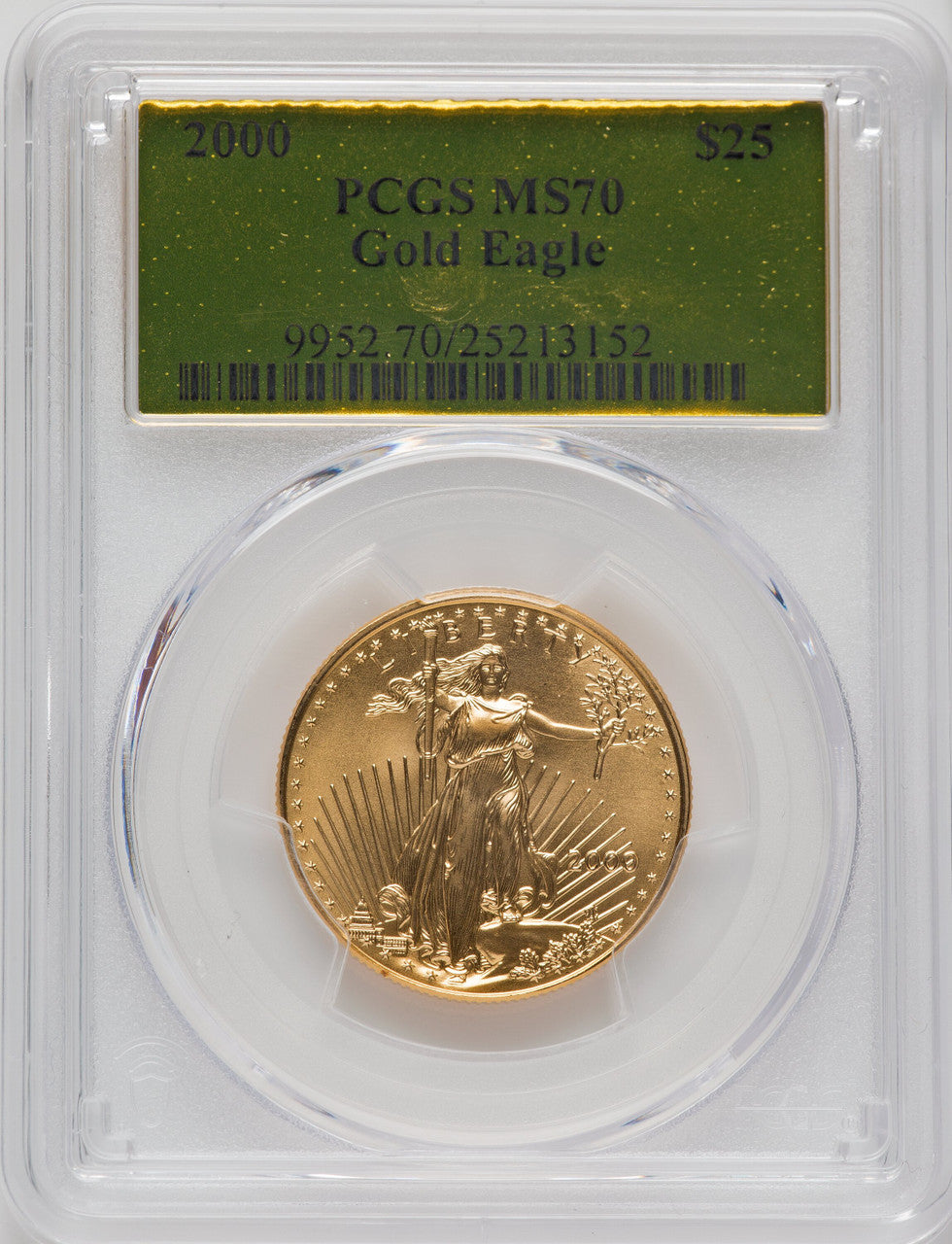 2000 $25 Half-Ounce Gold Eagle PCGS MS70