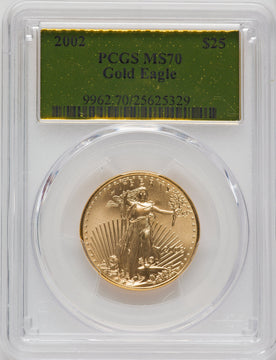 2002 $25 Half-Ounce Gold Eagle PCGS MS70