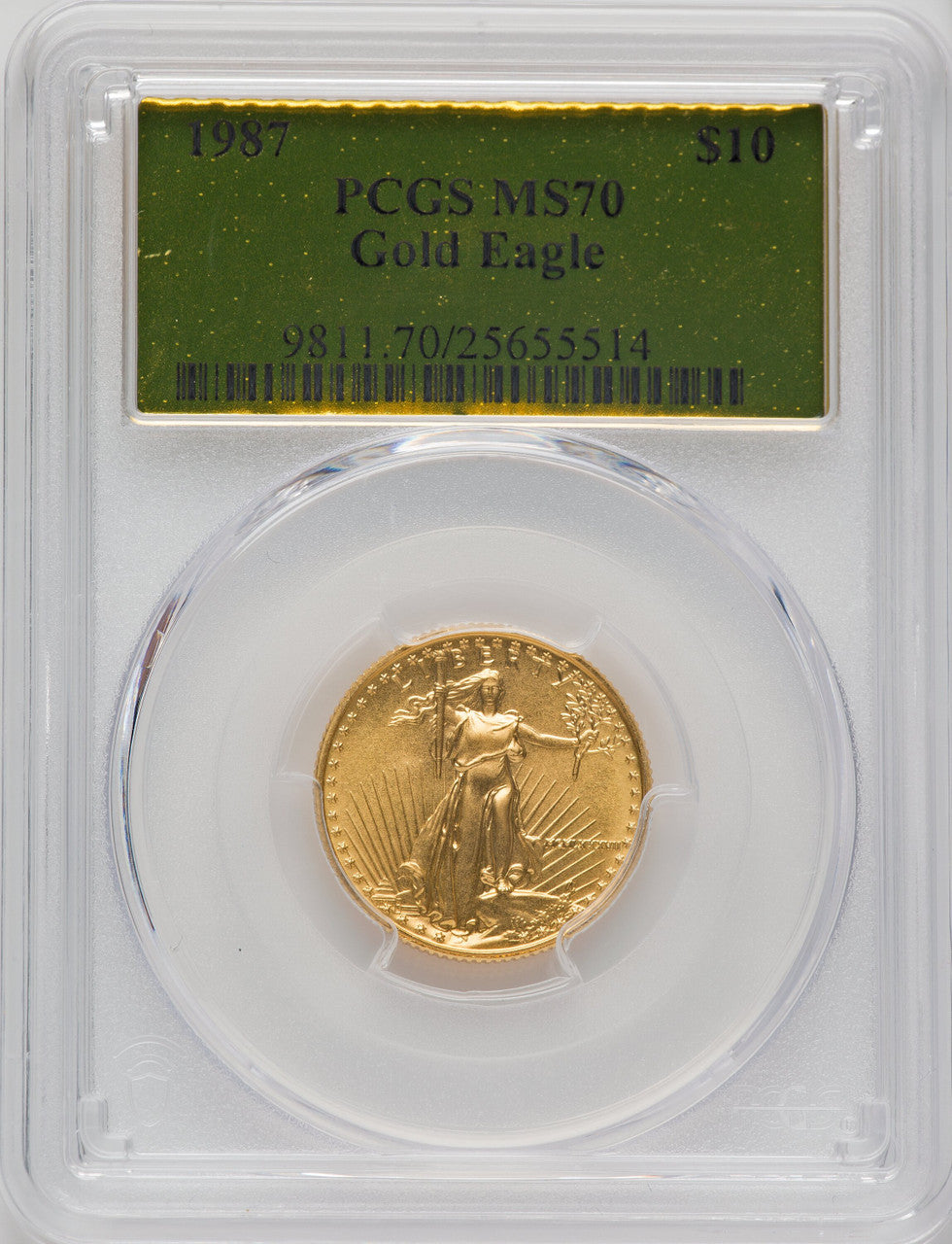 1987 $10 Quarter-Ounce Gold Eagle PCGS MS70