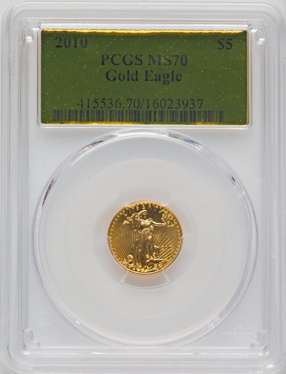 2010 $5 Tenth-Ounce Gold Eagle PCGS MS70