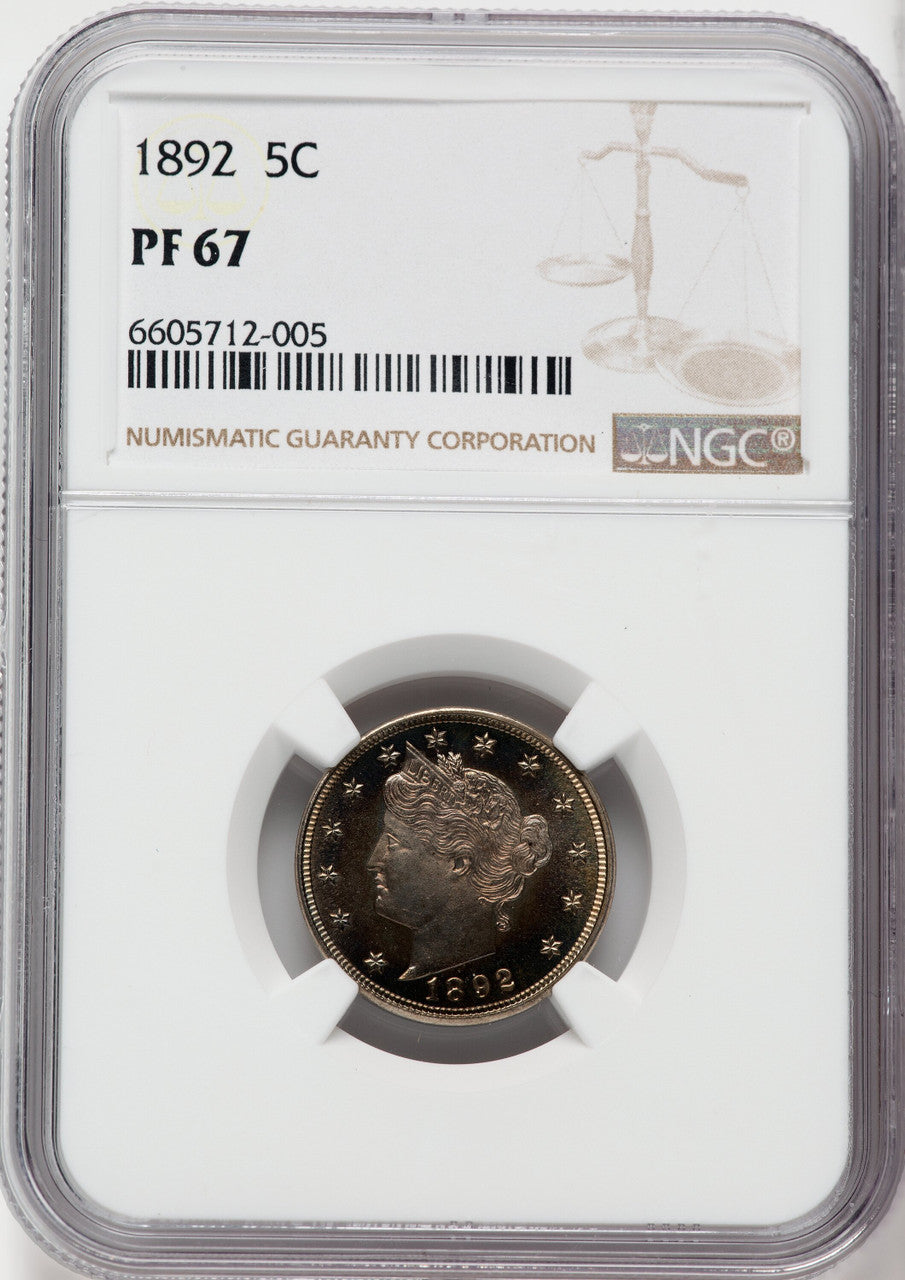 1892 5C Proof Liberty Nickel NGC PR67