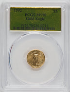 1992 $5 Tenth-Ounce Gold Eagle PCGS MS70