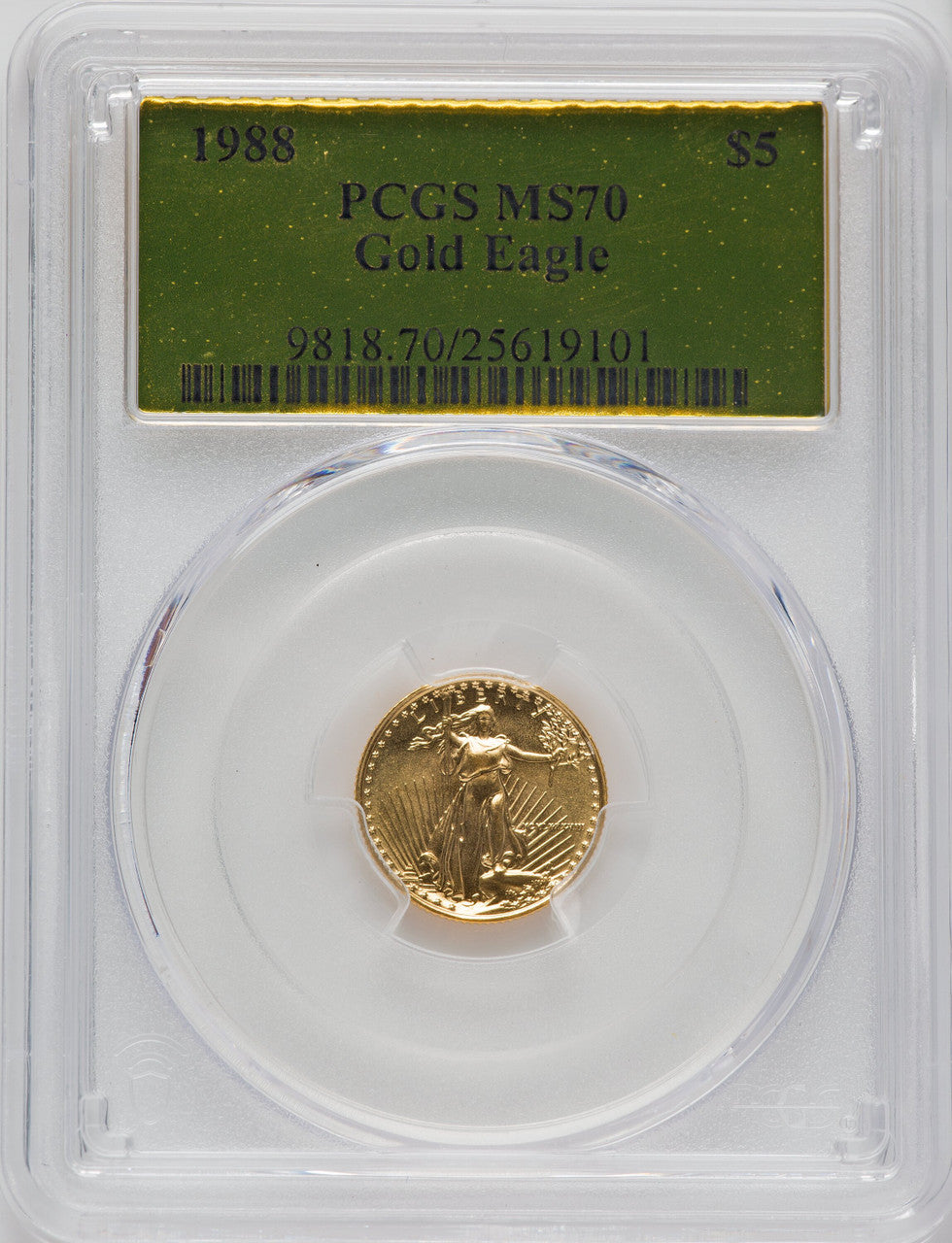 1988 $5 Tenth-Ounce Gold Eagle PCGS MS70